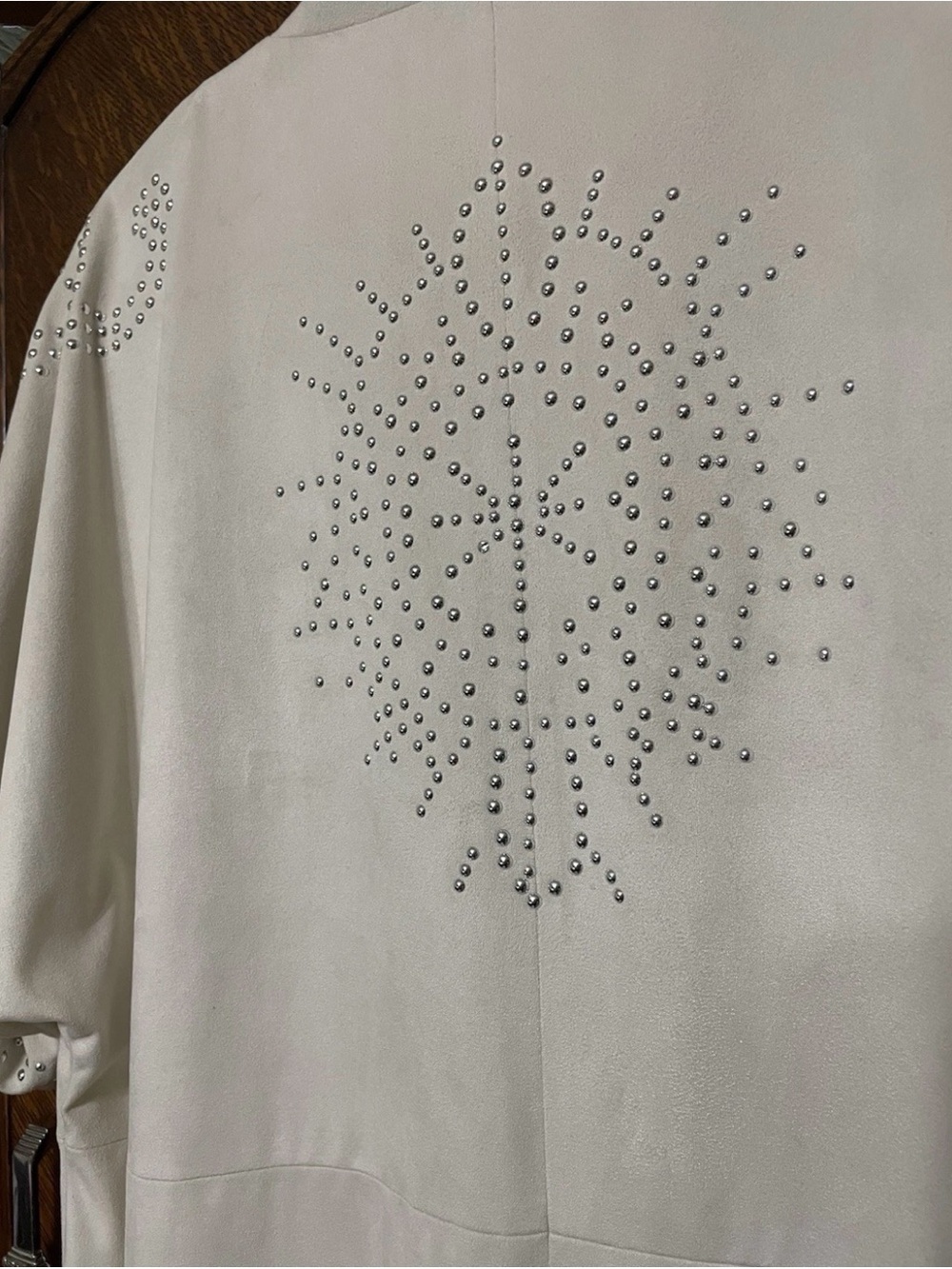 Powder River Outfitters Western Studded Fringe Kimono Jacket Size S - Picture 6 of 8